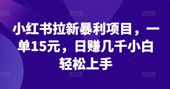 小红书拉新暴利项目，一单15元，日赚几千小白轻松上手【揭秘】-翻身站