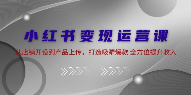 小红书变现运营课：从店铺开设到产品上传，打造吸睛爆款 全方位提升收入-翻身站