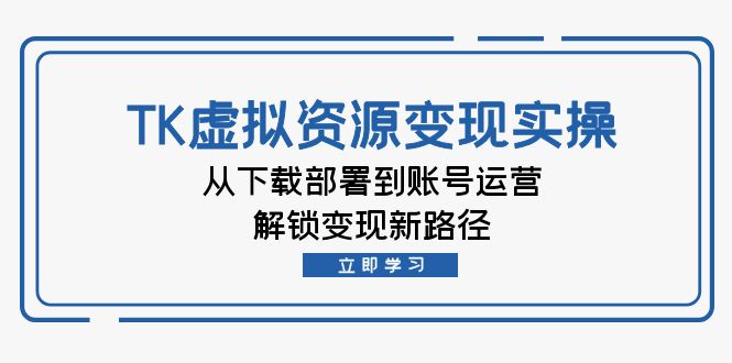 TK虚拟资料变现实操：从下载部署到账号运营，解锁变现新路径-翻身站
