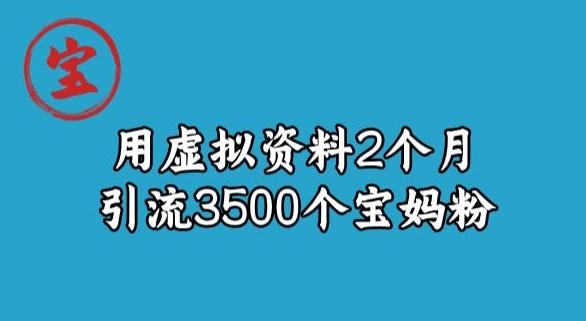 宝哥虚拟资料项目，2个月引流3500个宝妈粉-翻身站