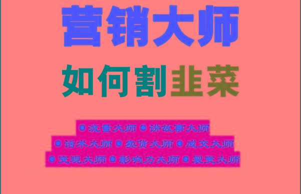 《营销大师如何割韭菜》禁止外传的大师绝学电子书-翻身站