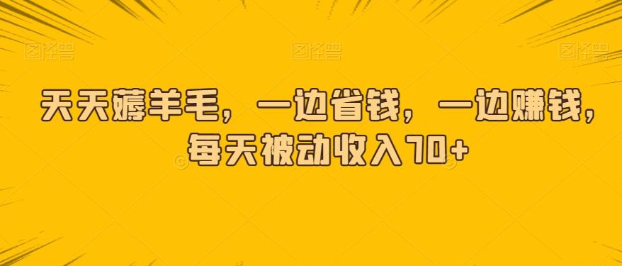 天天薅羊毛，一边省钱，一边赚钱，每天被动收入70+-翻身站