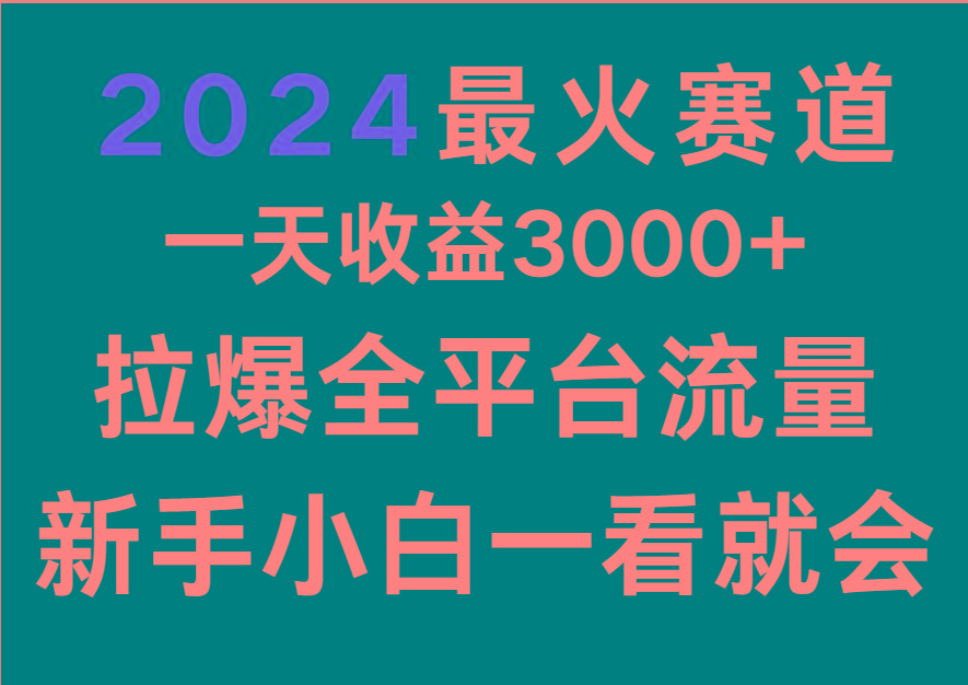 2024最火赛道，一天收一3000+.拉爆全平台流量，新手小白一看就会-翻身站
