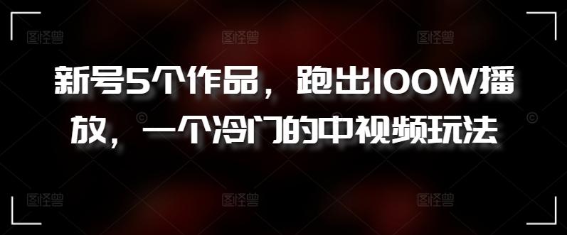 新号5个作品，跑出100W播放，一个冷门的中视频玩法【揭秘】-翻身站