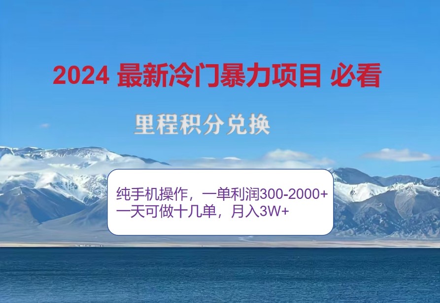2024惊爆冷门暴利，里程积分最新玩法，高爆发期，一单300+—2000+-翻身站
