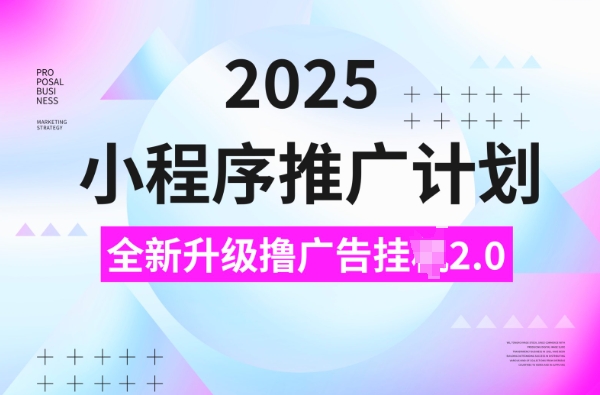 2025小程序推广计划，撸广告挂JI3.0玩法，日均5张【揭秘】-翻身站