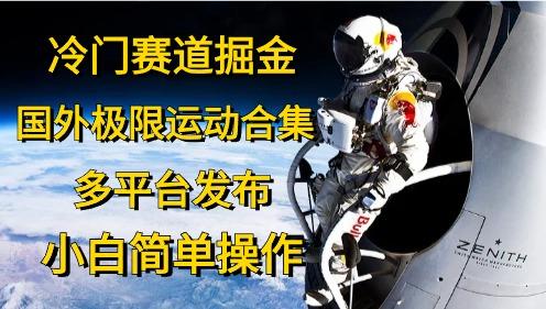冷门赛道掘金，国外极限运动视频合集，多平台发布，小白简单操作-翻身站