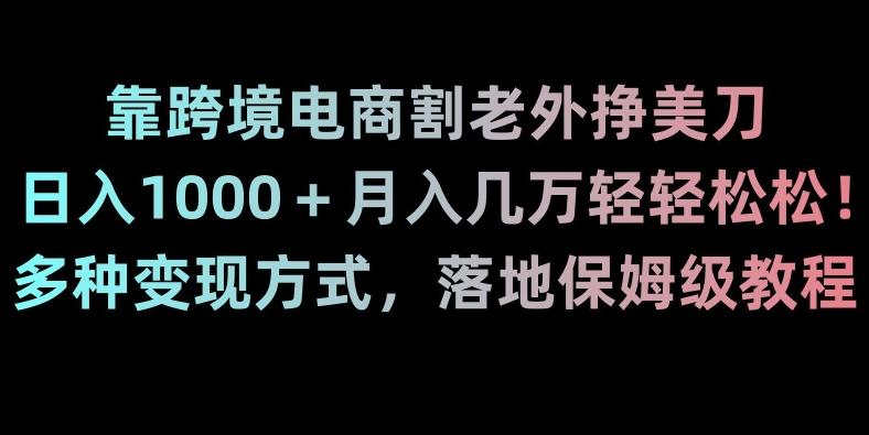 靠跨境电商割老外挣美刀，日入1000＋月入几万轻轻松松！多种变现方式，落地保姆级教程【揭秘】-翻身站