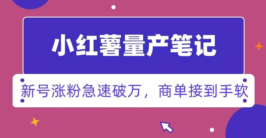 小红书量产笔记，一分种一条笔记，新号涨粉急速破万，新黑马赛道，商单接到手软【揭秘】-翻身站