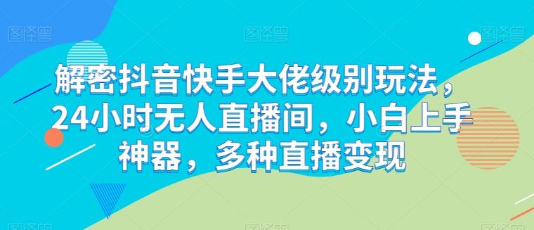 解密抖音快手大佬级别玩法，24小时无人直播间，小白上手神器，多种直播变现【揭秘】-翻身站