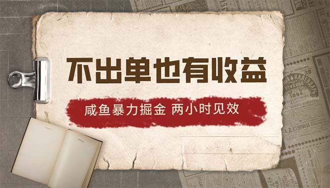 2024咸鱼暴力掘金，不出单也有收益，两小时见效，当天突破500+-翻身站