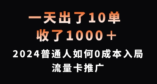 一天出了10单，收了1000+，2024普通人如何0成本入局流量卡推广【揭秘】-翻身站