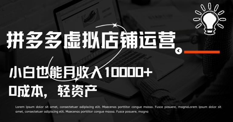 拼多多虚拟店铺运营小白也能月收入10000+【揭秘】-翻身站