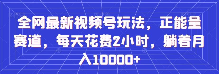 全网最新视频号玩法，正能量赛道，每天花费2小时，躺着月入10000+【揭秘】-翻身站