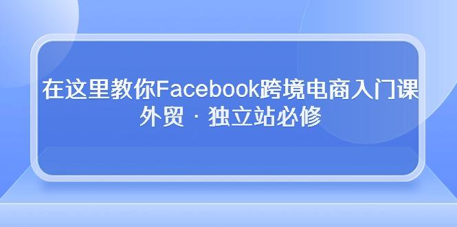 在这里教你Facebook跨境电商入门课，外贸·独立站必修-翻身站