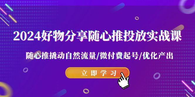 2024好物分享-随心推投放实战课 随心推撬动自然流量/微付费起号/优化产出-翻身站