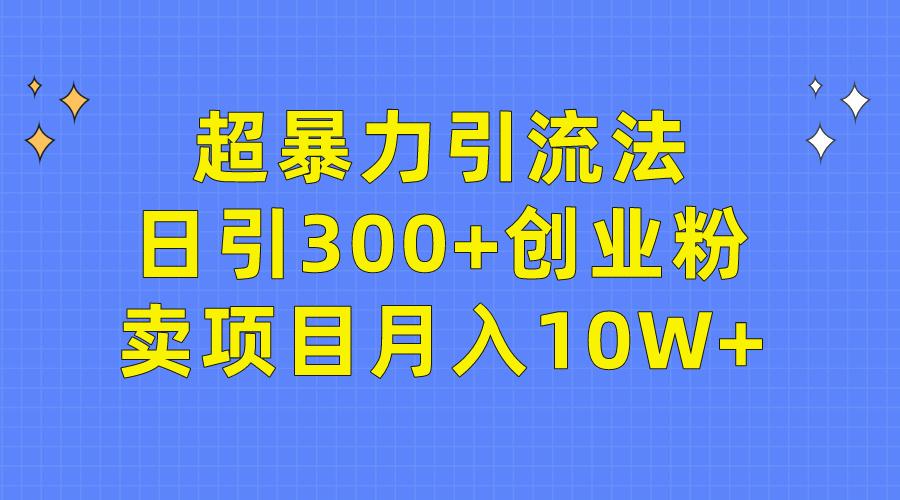 (9954期)超暴力引流法，日引300+创业粉，卖项目月入10W+-翻身站