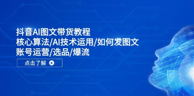 抖音AI图文带货教程：核心算法/AI技术运用/如何发图文/账号运营/选品/爆流-翻身站