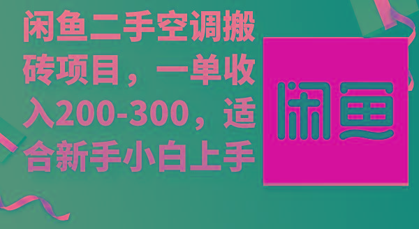 (9539期)闲鱼二手空调搬砖项目，一单收入200-300，适合新手小白上手-翻身站