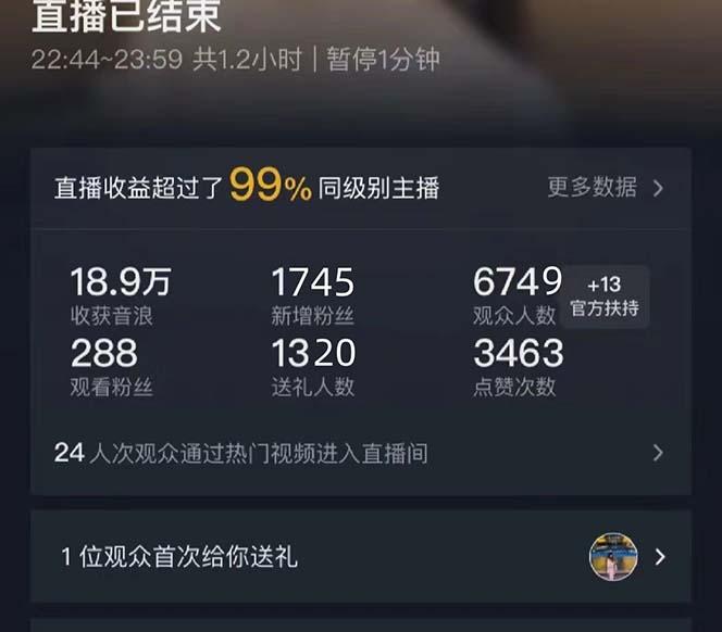 抖音美女直播，单场收益7000+,新手小白也可操作-翻身站