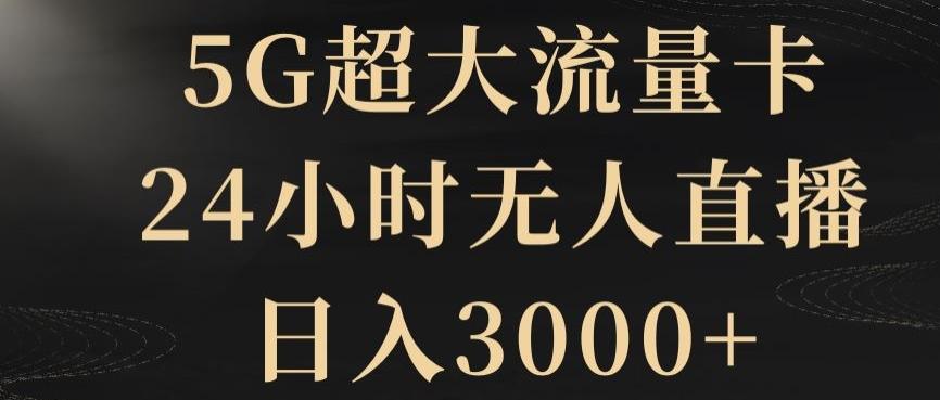 5G超大流量卡，24小时无人直播，日入3000+【揭秘】-翻身站