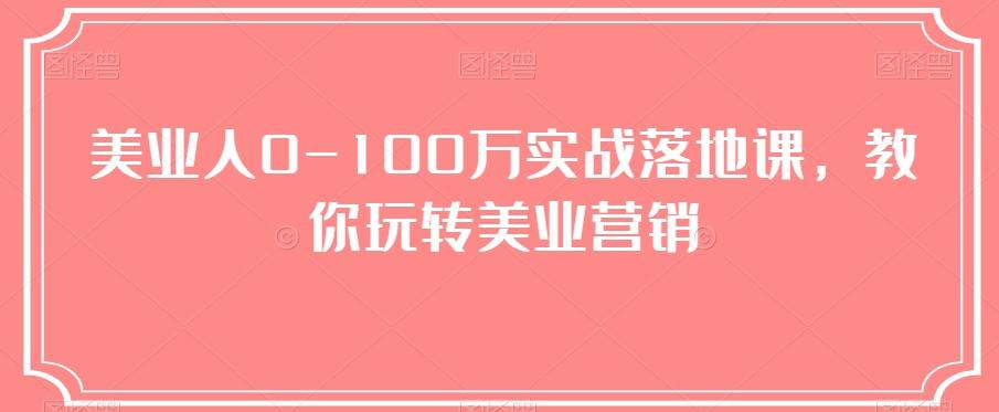 美业人0-100万实战落地课，教你玩转美业营销-翻身站
