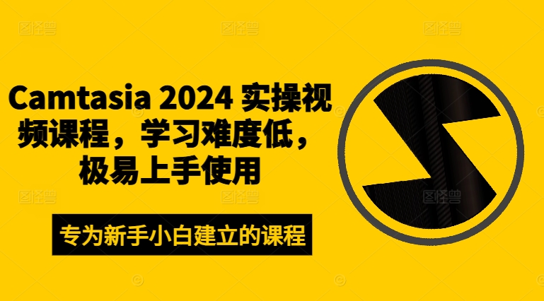 Camtasia 2024 实操视频课程，学习难度低，极易上手使用-翻身站