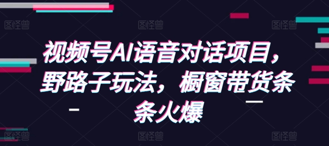 视频号AI语音对话项目，野路子玩法，橱窗带货条条火爆-翻身站