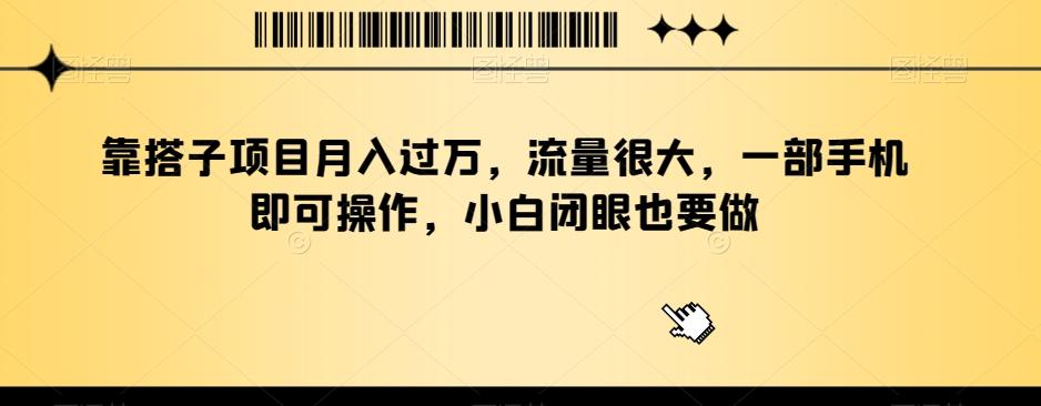 靠搭子项目月入过万，流量很大，一部手机即可操作，小白闭眼也要做-翻身站