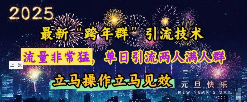最新“跨年群”引流，流量非常猛，单日引流两人满人群，立马操作立马见效【揭秘】-翻身站