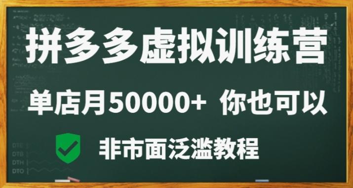 拼多多虚拟电商训练营月入30000+你也行，暴利稳定长久，副业首选-翻身站