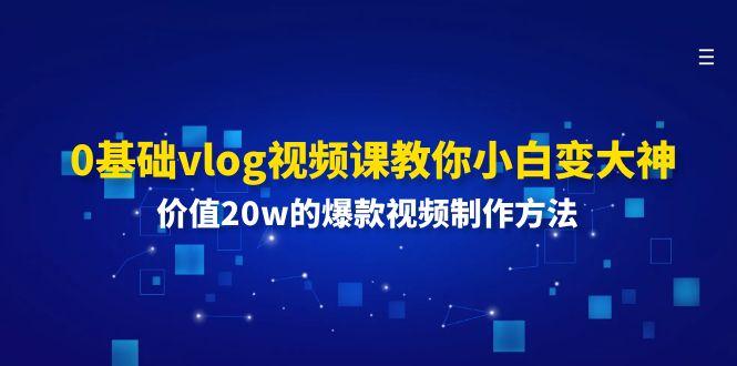 0基础vlog视频课教你小白变大神：价值20w的爆款视频制作方法-翻身站