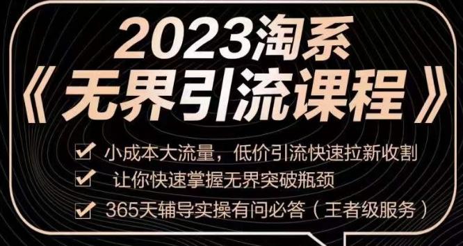 2023淘系无界引流实操课程，​小成本大流量，低价引流快速拉新收割，让你快速掌握无界突破瓶颈-翻身站