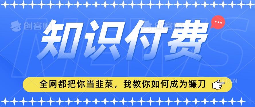 2024最新知识付费项目，小白也能轻松入局，全网都在教你做项目，我教你做镰刀【揭秘】-翻身站