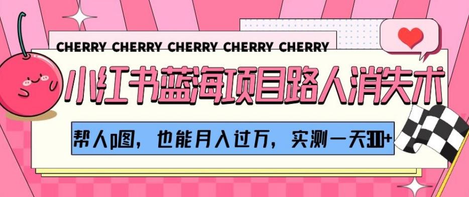 小红书蓝海项目路人消失术，帮人p图，也能月入过万，实测一天300+【揭秘】-翻身站