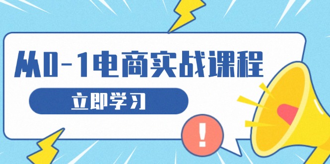 从零做电商实战课程，教你如何获取访客、选品布局，搭建基础运营团队-翻身站