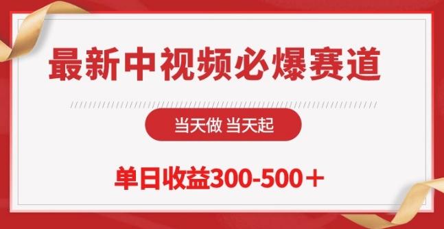 最新中视频必爆赛道，当天做当天起，单日收益300-500+【揭秘】-翻身站