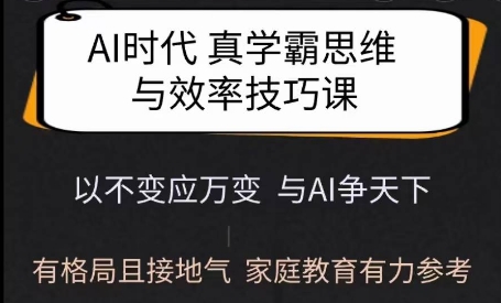 Ai时代真学霸思维与学习方法课，有格局且接地气，家庭教育有力参考-翻身站