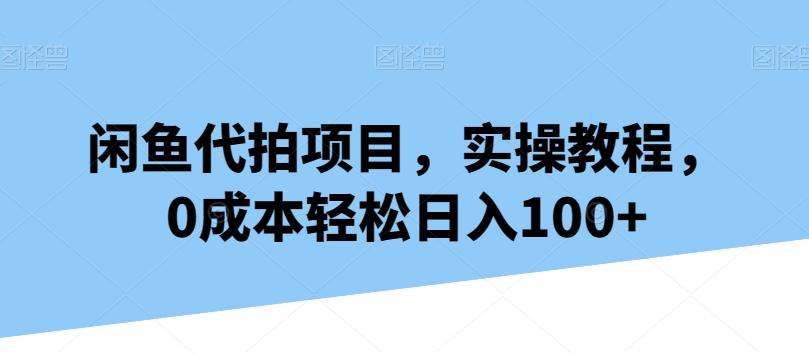 闲鱼代拍项目，实操教程，0成本轻松日入100+-翻身站