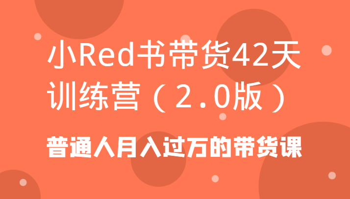 小Red书带货42天训练营(2.0版)普通人月入过万的带货课-翻身站