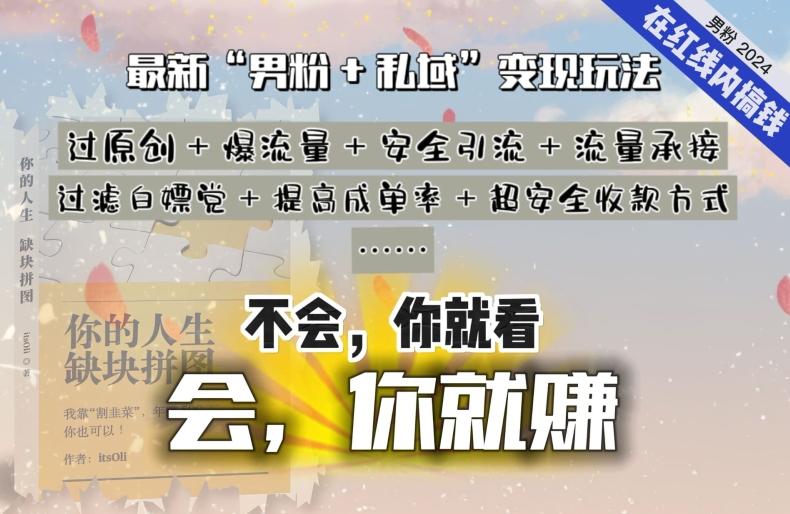 2024，“男粉+私域”还是最耐造、最赚、最轻松、最愉快的变现方式【揭秘】-翻身站