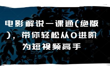 电影解说一课通(绝版)，带你轻松从0进阶为短视频高手-翻身站