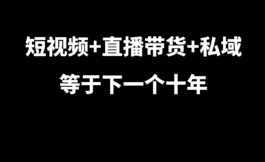 短视频+直播带货+私域等于下一个十年，大佬7年实战经验总结-翻身站