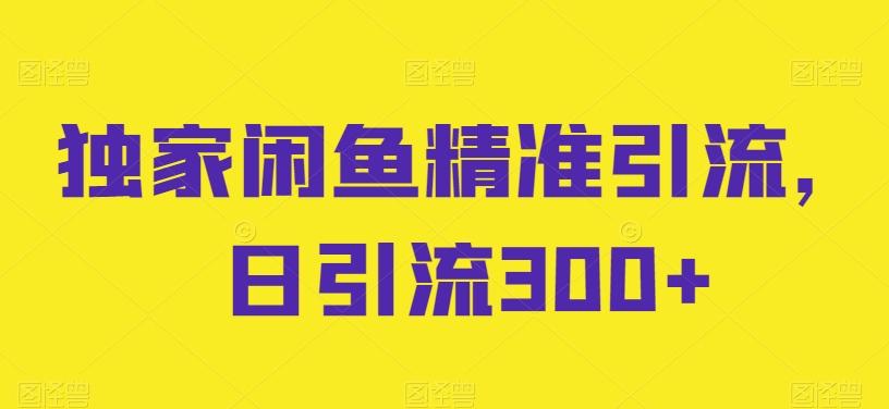 独家闲鱼精准引流，日引流300+【揭秘】-翻身站