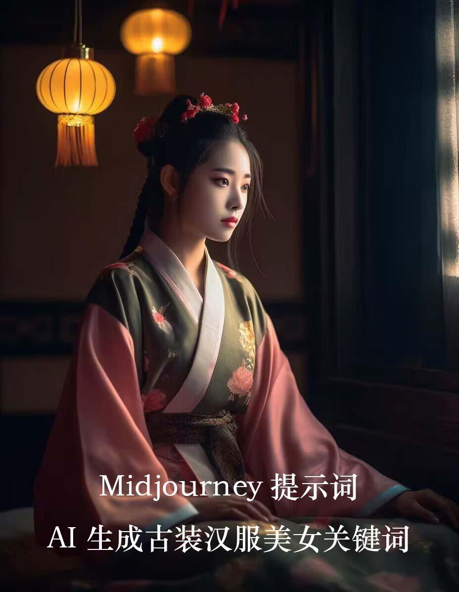 Midjourney关键词-AI生成中国风古装汉服美女人像提示关键词-翻身站