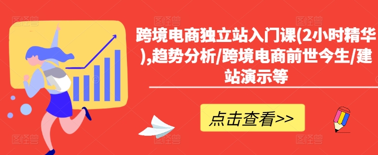 跨境电商独立站入门课(2小时精华),趋势分析/跨境电商前世今生/建站演示等-翻身站