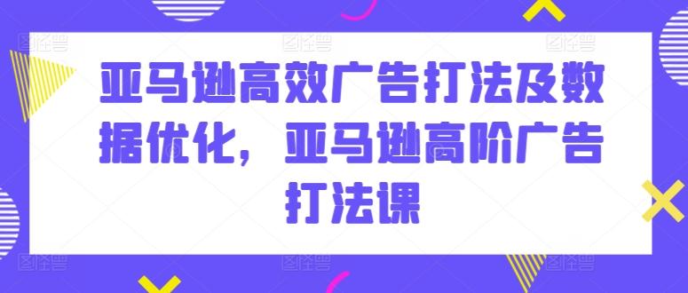 亚马逊高效广告打法及数据优化，亚马逊高阶广告打法课-翻身站