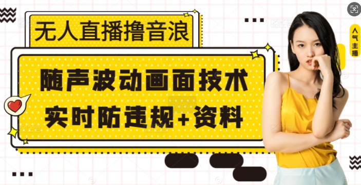 无人直播撸音浪+随声波动画面技术+实时防违规+资料【揭秘】-翻身站