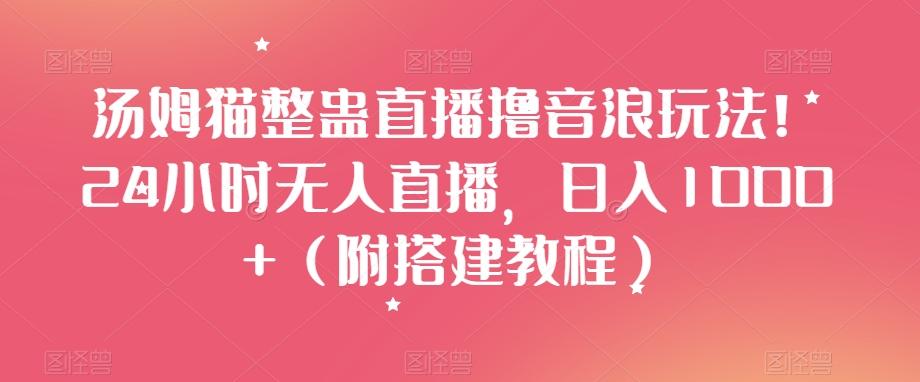 汤姆猫整蛊直播撸音浪玩法！24小时无人直播，日入1000+（附搭建教程）【揭秘】-翻身站