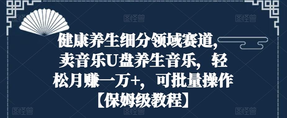 健康养生细分领域赛道，卖音乐U盘养生音乐，轻松月赚一万+，可批量操作【保姆级教程】-翻身站